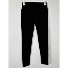 Black High Waisted Athletic Leggings Full Length Stretchy Yoga Pants XS