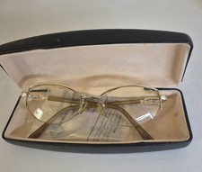VTG Joan Collins 9776 Gold Eyeglass Frames With Case