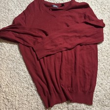 IZOD sweater adult large Red V neck casual outdoor long sleeve Mens