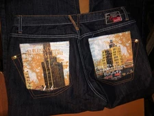 Vintage Five Elementz Jeans Mens Black Embroidered Y2K Hip Hop Tag 38x34