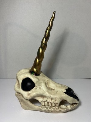 Crazy Bonez Unicorn Head Skeleton Scary Halloween Prop Decor DE01