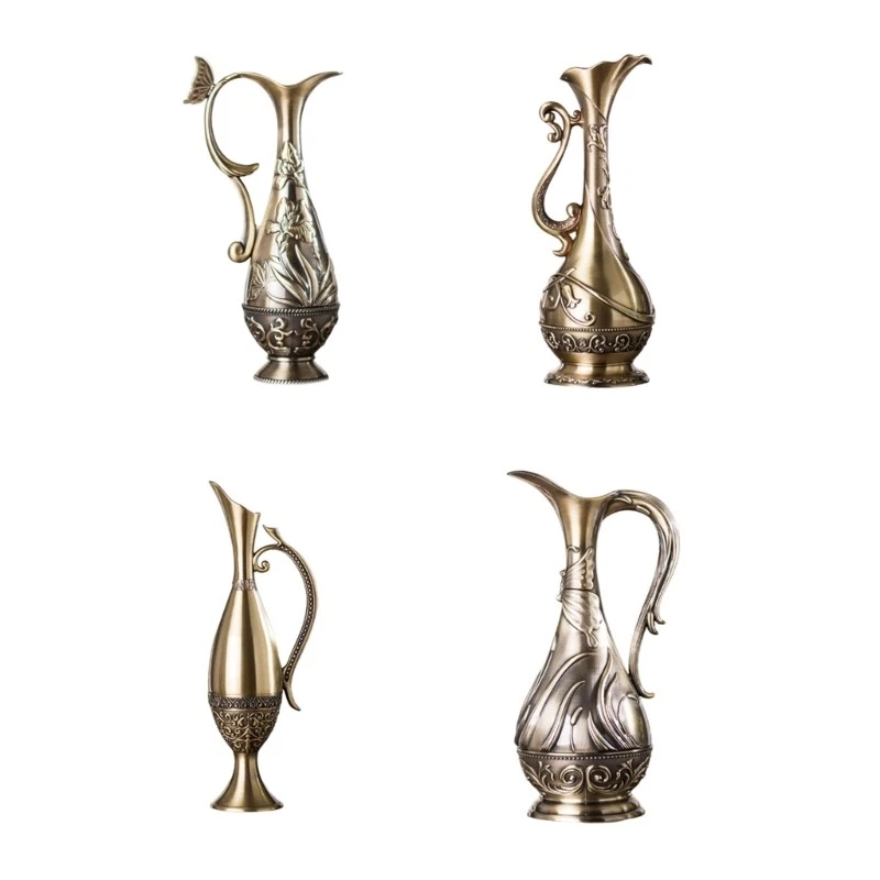 Contemporary Metal Vases Vintage Antique Bronze Planter For Stylish Room Decors