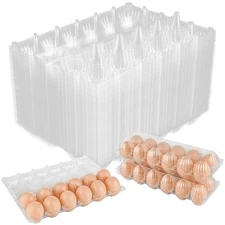 50 Pack Plastic Egg Cartons Bulk 1 Dozen Clear Empty Egg Cartons Holds Up to ...