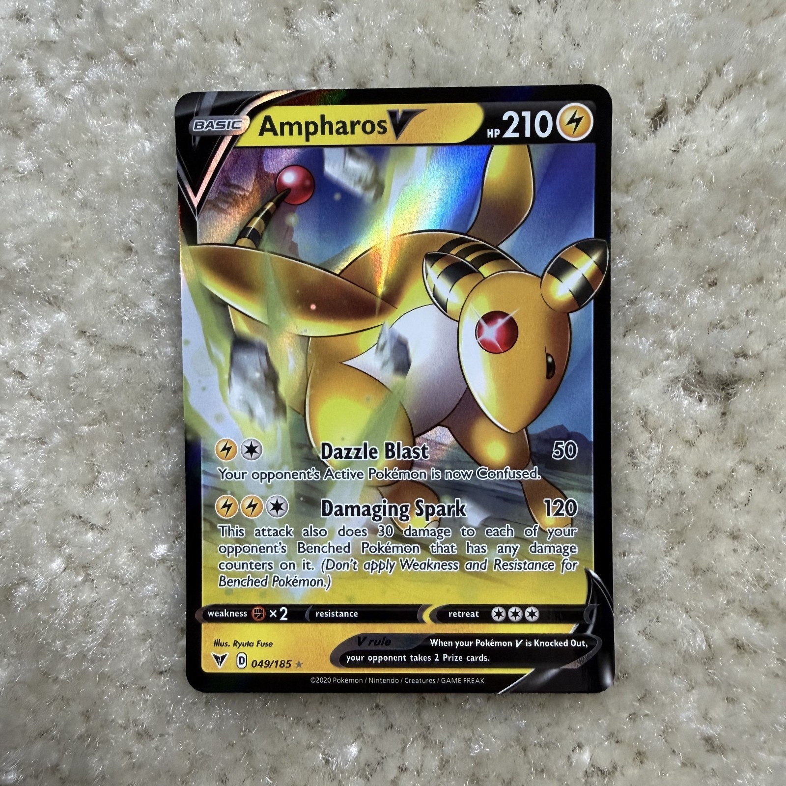 Ampharos V - SWSH04: Vivid Voltage (SWSH04) 049/185 / Ultra Rare