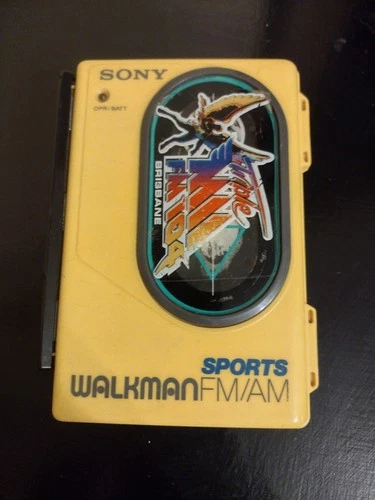 Sony Sports Walkman WM-F35 Yellow FM/AM Cassette Player Vintage w/ 90s Airborne