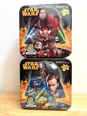 (2) 2005 Star Wars Double Sided DARTH VADER Shaped Puzzles 500pcs ~ NEW & Sealed