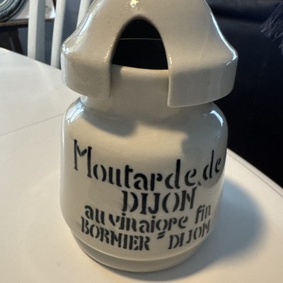 1 French Antique Mustard Pot  Bornier -Kitchenware collectibles Crock Dijon
