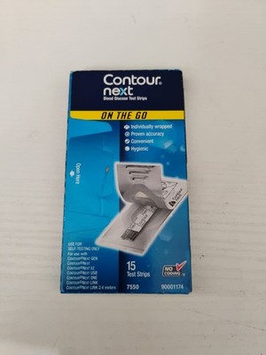 Ascensia Contour Next On The Go Blood Glucose Test Strips, 15 Count
