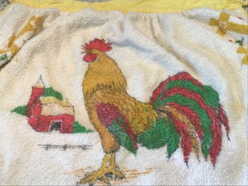 Vintage Cannon Co. Cotton Tie Back Half Apron Chickens And Flowers FARMHOUSE - Picture 2 of 6