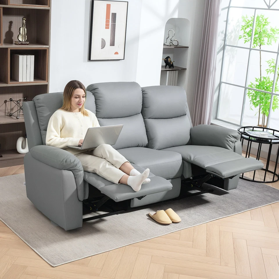 Fernsehsessel Relaxsessel mit Liegefunktion, 3 Sitzer Sofa mit Taschenfeder - Bild 2 von 4