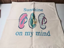 Thirty-One Sunshine On My Mind Statement Pillow Cover Case New Sandals