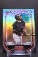 Jazz Chisholm #BTP-68 2021 Bowman Chrome Scouts Top 100 Aqua SN/125