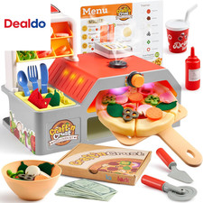 Play Kitchen Food Toy - Pretend and Play Toddler Toys - 78 PCS Pizza Oven with P