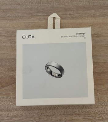 Oura Ring Gen 5 Brushed Silver, Size 8, NEW (Unsealed Box)