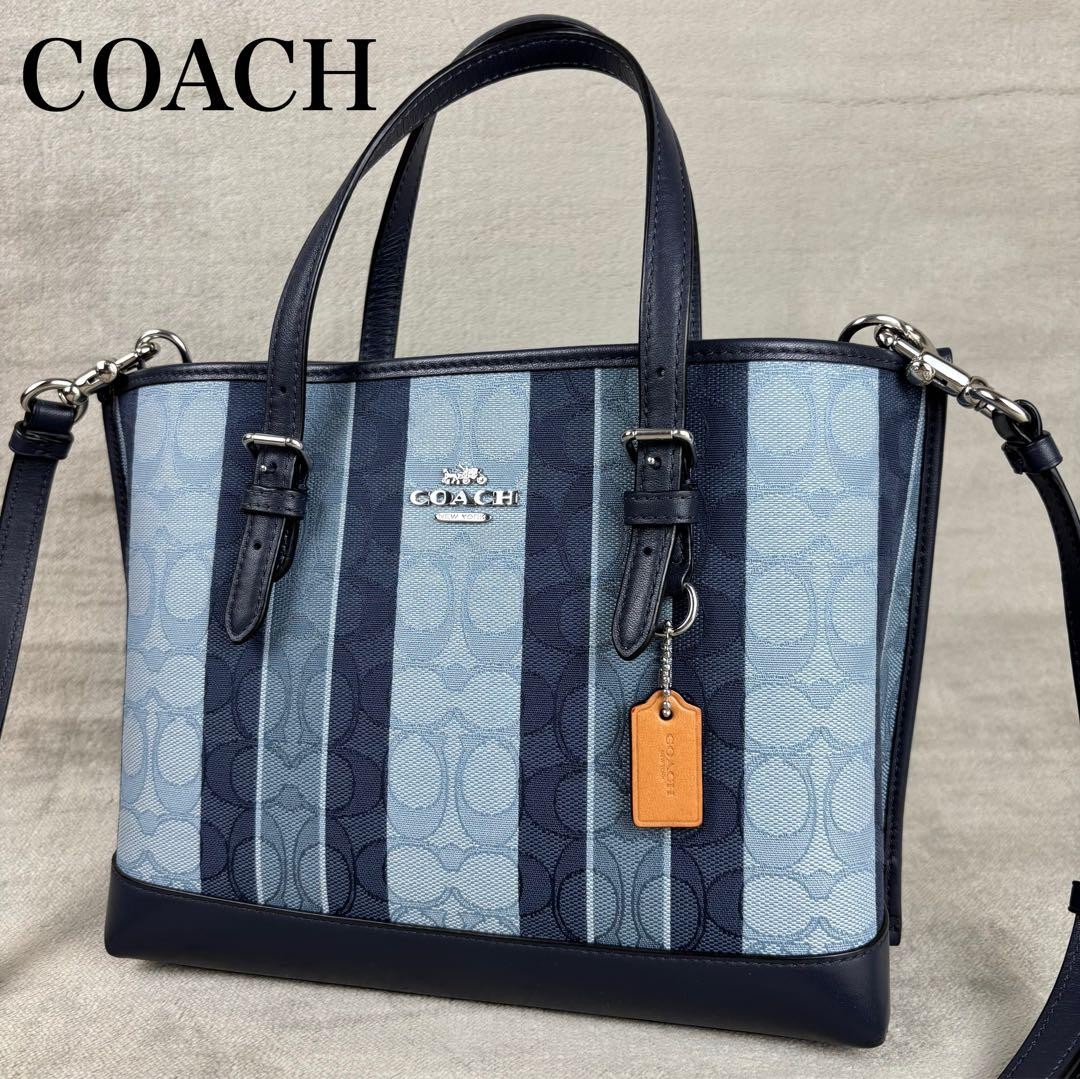 COACH signature canvas and leather tote bag style QO1AUF