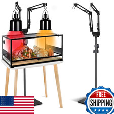 Juttilax Dual Reptile Heat Lamp Stand - Adjustable, 15.7-74.3" Height
