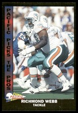 Richmond Webb Gold Foil 1993 Pacific #3 Pacific Picks the Pros Miami Dolphins