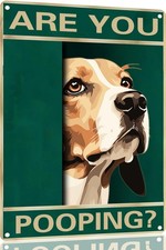 Beagle Are You Pooping Bathroom Tin Metal Signs Home D cor 8x12