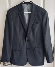 Express Performance Slim Fit Blazer Sport Coat Gray 38R Stitch Wrinkle Resistant