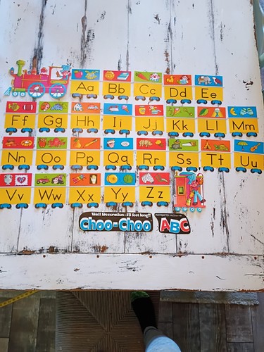 Vintage 70-80s McGraw Hill Die Cut Out Paper Alphabet Train Classroom Teacher 