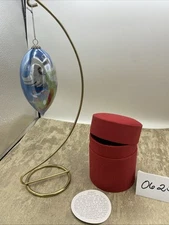 Vtg Pier 1 Li Bien Angel Drop Christmas Ornament Hand painted Blown Glass-Green