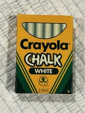 1988 Crayola White Chalk Binney  Smith FULL Box 12 USA Made Chalk Dust Art New