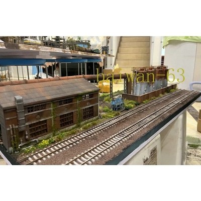 HO Scale Train Model Sand Table Abandoned Chemical Plant Industrial ScenePlastic