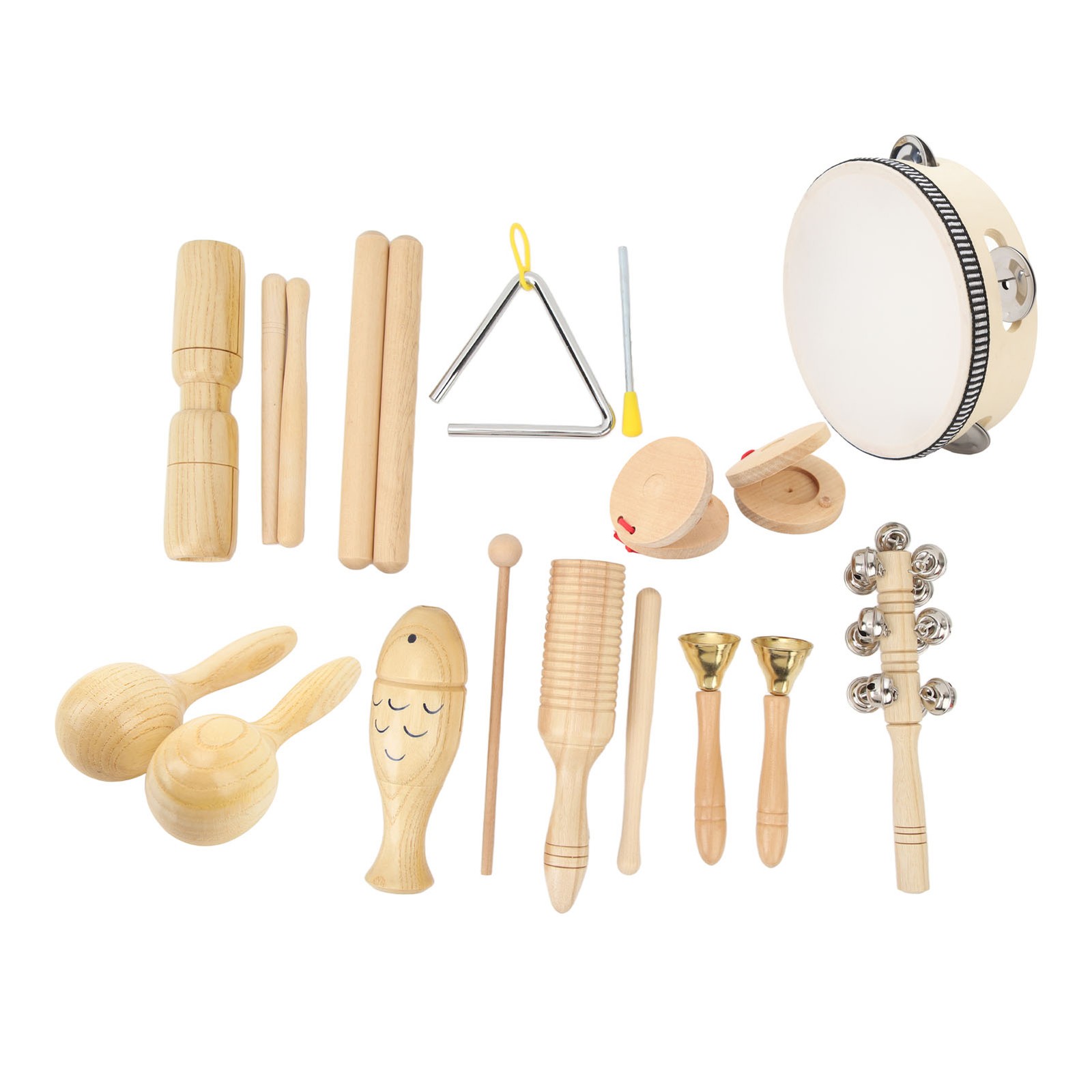 10Pcs Musical Percussion Instruments Wooden Stainless Steel Toddler Musical