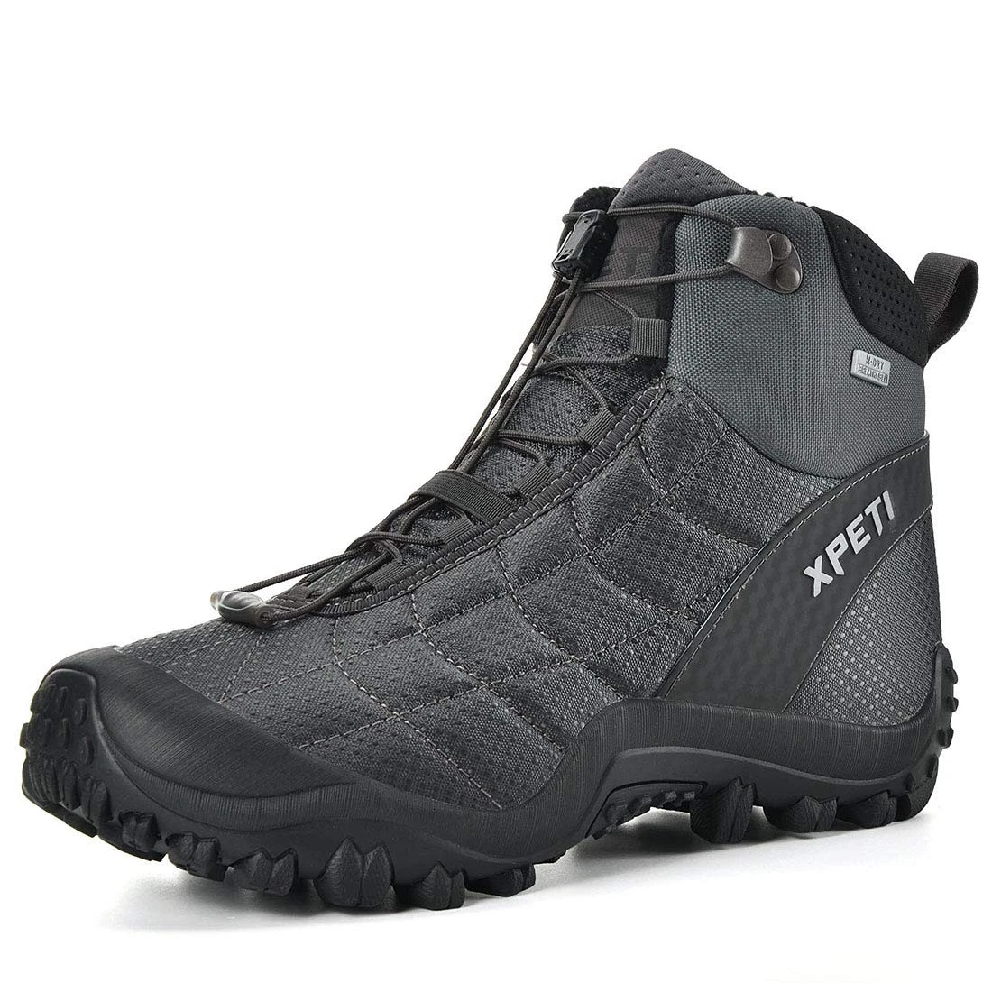 XPETI Hiking Boots Men Waterproof Lightweight Snow Boots Men Grey Black 13