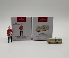 Set of 2 Hallmark 2023 MINI Clark Griswold Cousins RV Vacation Ornaments NEW