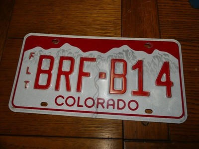 COLORADO BRF-B14 License Plate Red Mountains Fleet Tag