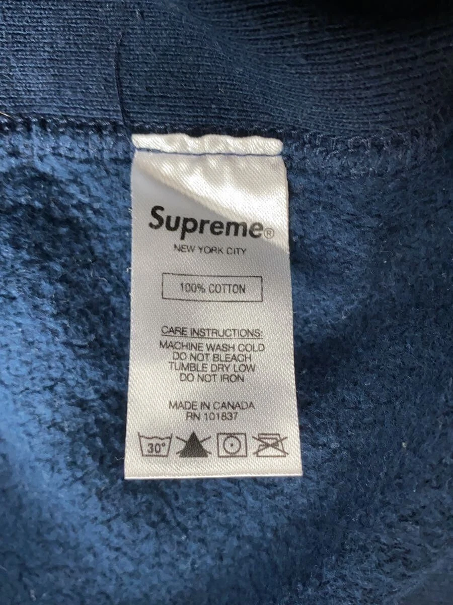 Felpa Supreme con cappuccio M cotone navy usata