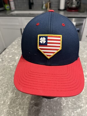Rawlings Black Clover  Hat Sz S-M  Red Blue LIVE LUCKY Flex fit Sample Prototype