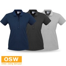 Womens Shadow Stripe Pattern Short Sleeve Polo Shirt Breathability P501LS