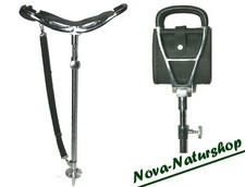 Outdoor Sitzstock mit Gummihülse , höhenverstellbar, Jagd - Sitzstock Ledersitz 