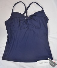 NWT 84 Athleta 34D/DD 34 D DD Dress Blue Twist Up Tankini Swimsuit Top 386329