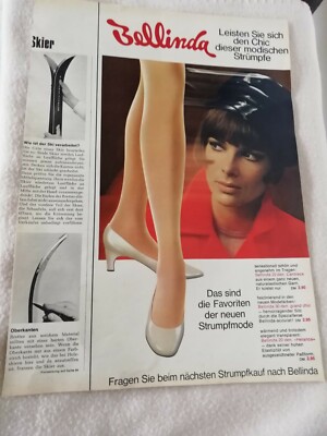 2 x Orig. Werbung Print 1966 Bellinda Strümpfe Favoriten der Strumpfmode