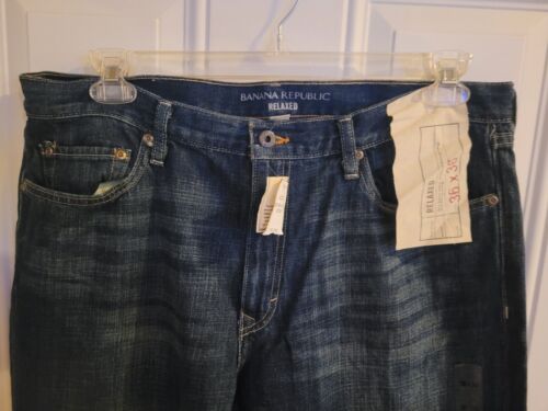 Banana Republic Loose Jeans Men's Size 36" x 36" Medium Wash Relaxed NWT - Picture 2 of 10