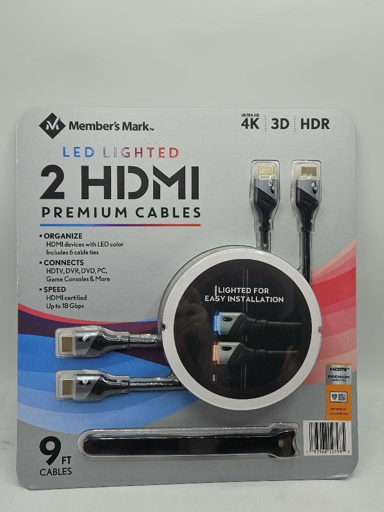 Member's Mark 9' LED Lighted HDMI Premium Cables