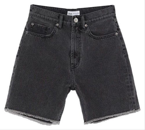 Denim Bermuda Shorts Size 2 Frayed Hem 