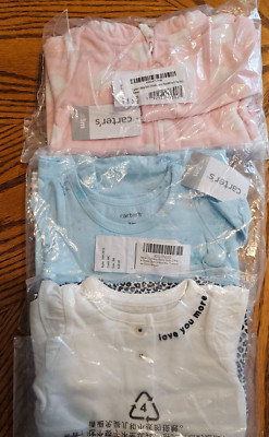 NWT CARTER'S BABY GIRL ROMPER DRESS LOVE YOU MORE 1 NEW BORN 2 3 MONTHS PRINTS