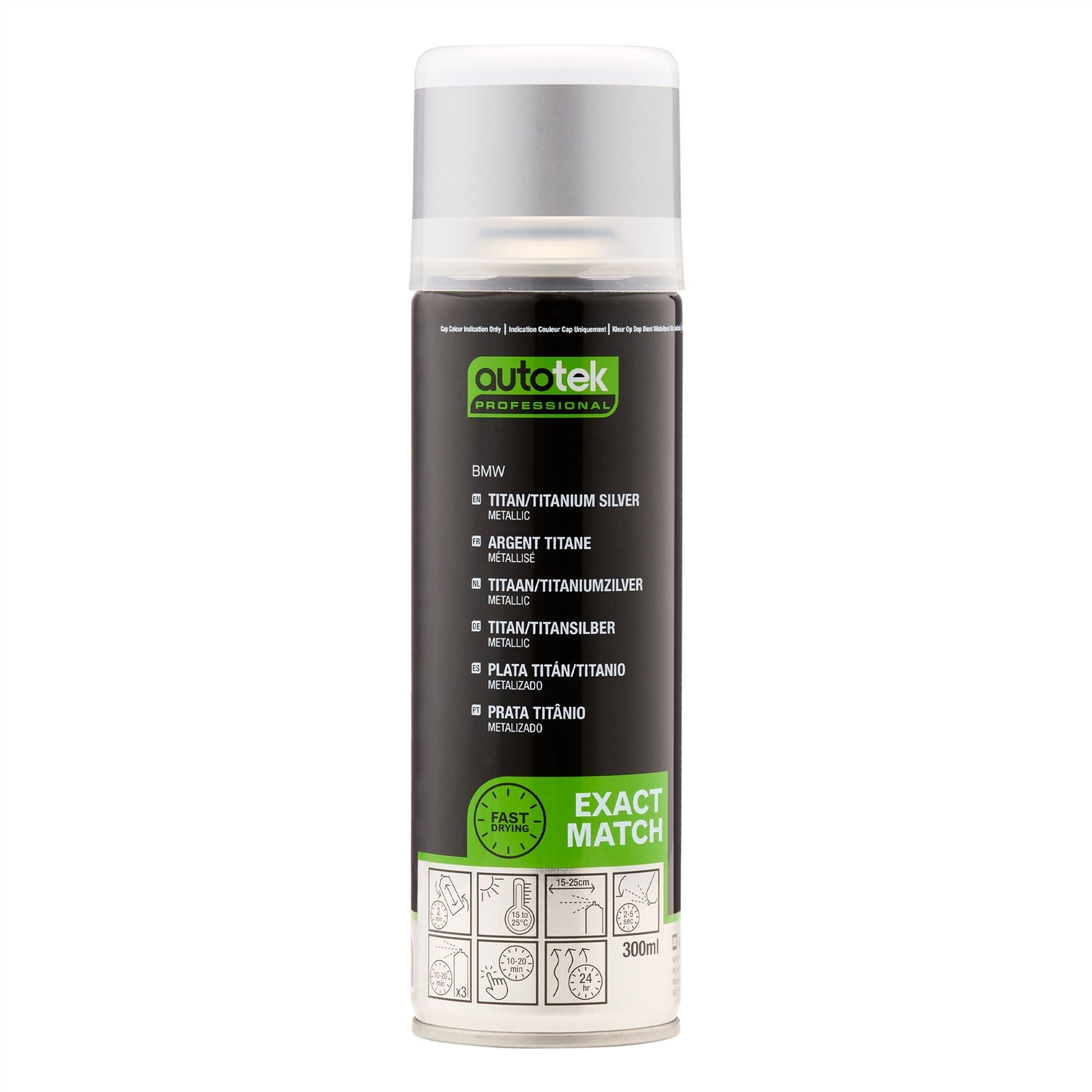 Autotek Exact Match Aerosol Spray Paint BMW Titan Titanium Silver 300ml