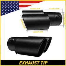 2X Universal 2.5" Inlet Exhaust Tip 4" Outlet 6" Long Dual Exhaust Pipe Tailpipe