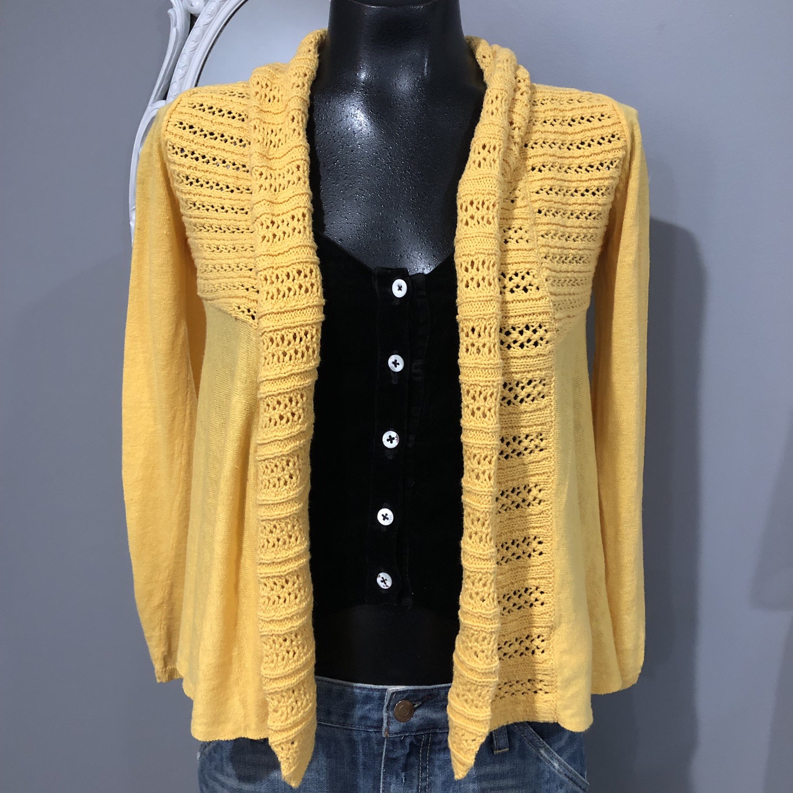 NORTH Sunflower Yellow Cardigan Sweater 