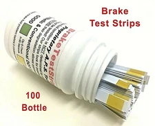 BRAKE FLUID TEST STRIPS (100 Bottle) APS Color Key showing good/bad   FREE SHIP