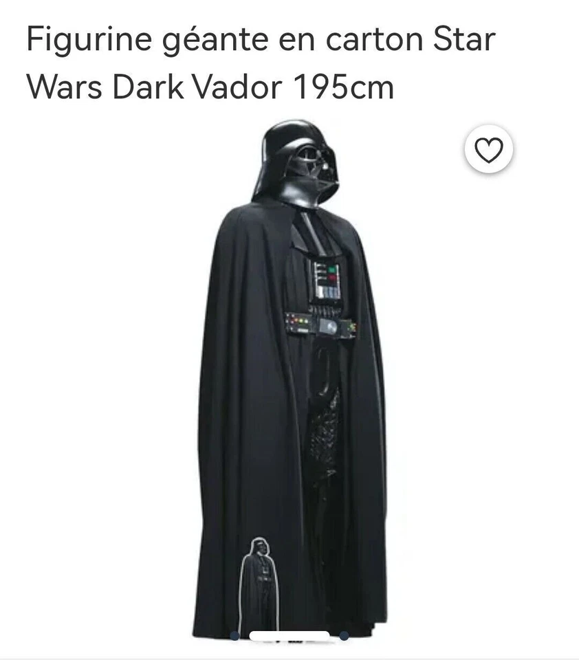 GRANDE FIGURINE DARK VADOR STAR WARS EN CARTON RIGIDE TAILLE REELLE - Photo 2/4