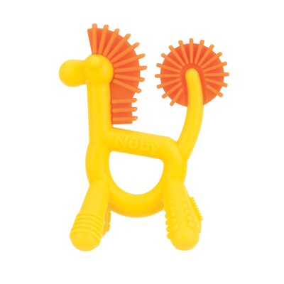 Nuby Geo Zoos 100% Silicone Teether - Giraffe -  Easy-to-Grasp -Fun - BPA Free