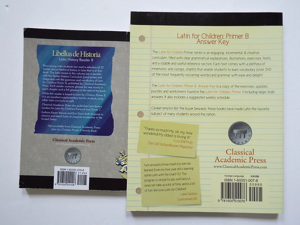 Latin for Children Primer B Answer Key & Libellus de Historia History Reader - Image 2 of 3