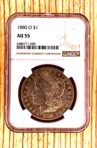 1880 O Morgan Dollar Silver $1 NGC AU 55 **GREAT TONE** #1BG