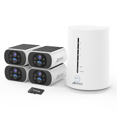 ANRAN Solar Battery Powered Wifi Outdoor Security Camera System Wireless Audio